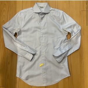 SUITSUPPLY GUC Traveller Checkered Button Shirt Extra Slim Fit 40 15 3/4